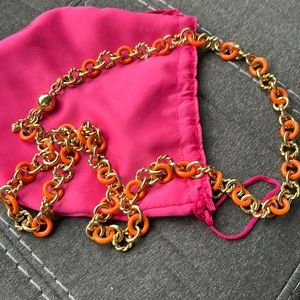 Juicy Couture Orange & Gold Chain Necklace